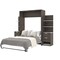 Bestar Cielo 99W Full Murphy Bed with Floating Shelves and Drawers (98W), Bark Grey & White 80891-47 - alternate 1